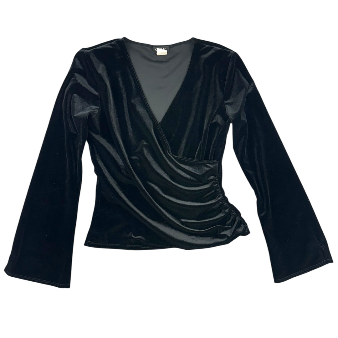 MSK Velvet Faux Wrap Surplice Long Sleeve
