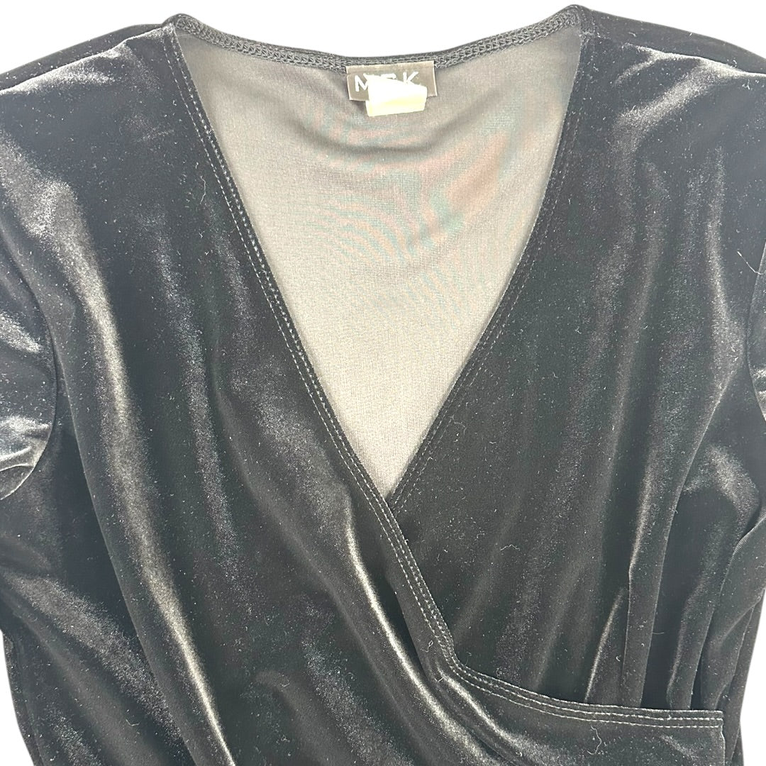 MSK Velvet Faux Wrap Surplice Long Sleeve