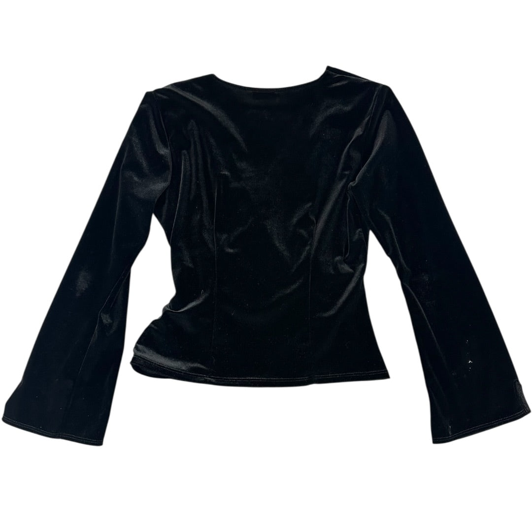 MSK Velvet Faux Wrap Surplice Long Sleeve