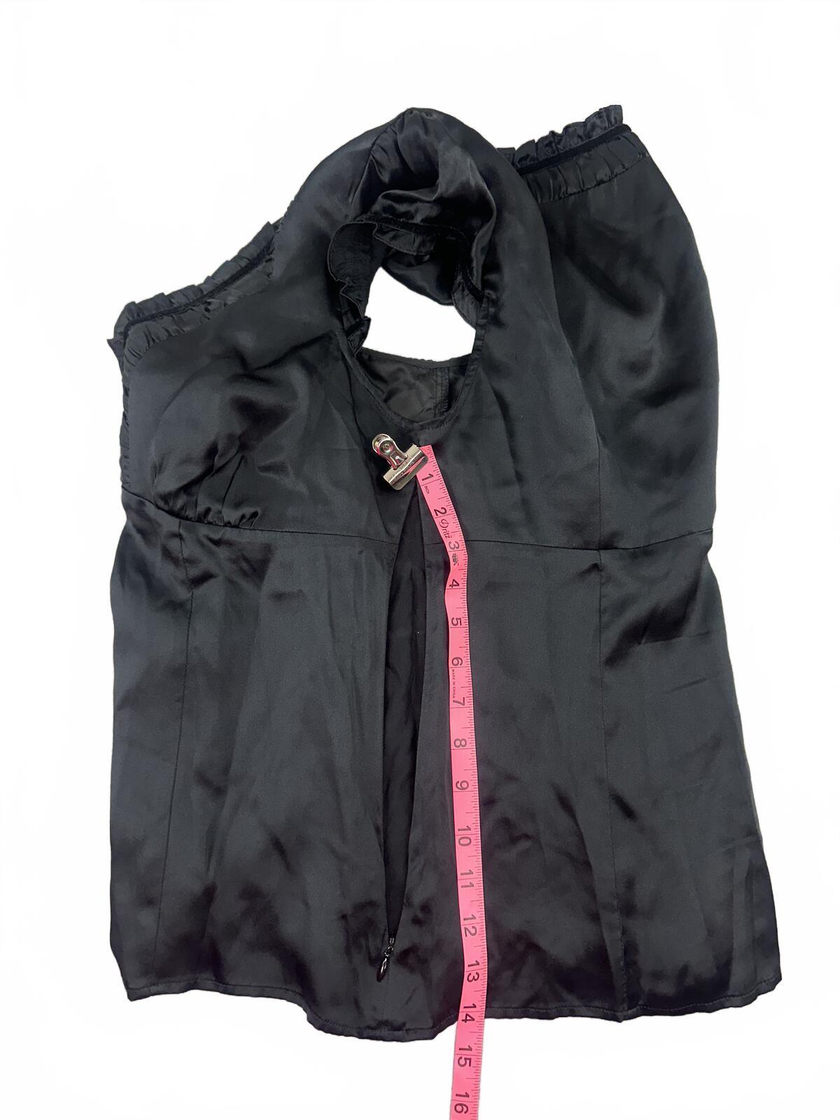 The Limited Black Satin Blouse with Ruffle Trim Y2K Fairycore Inspired