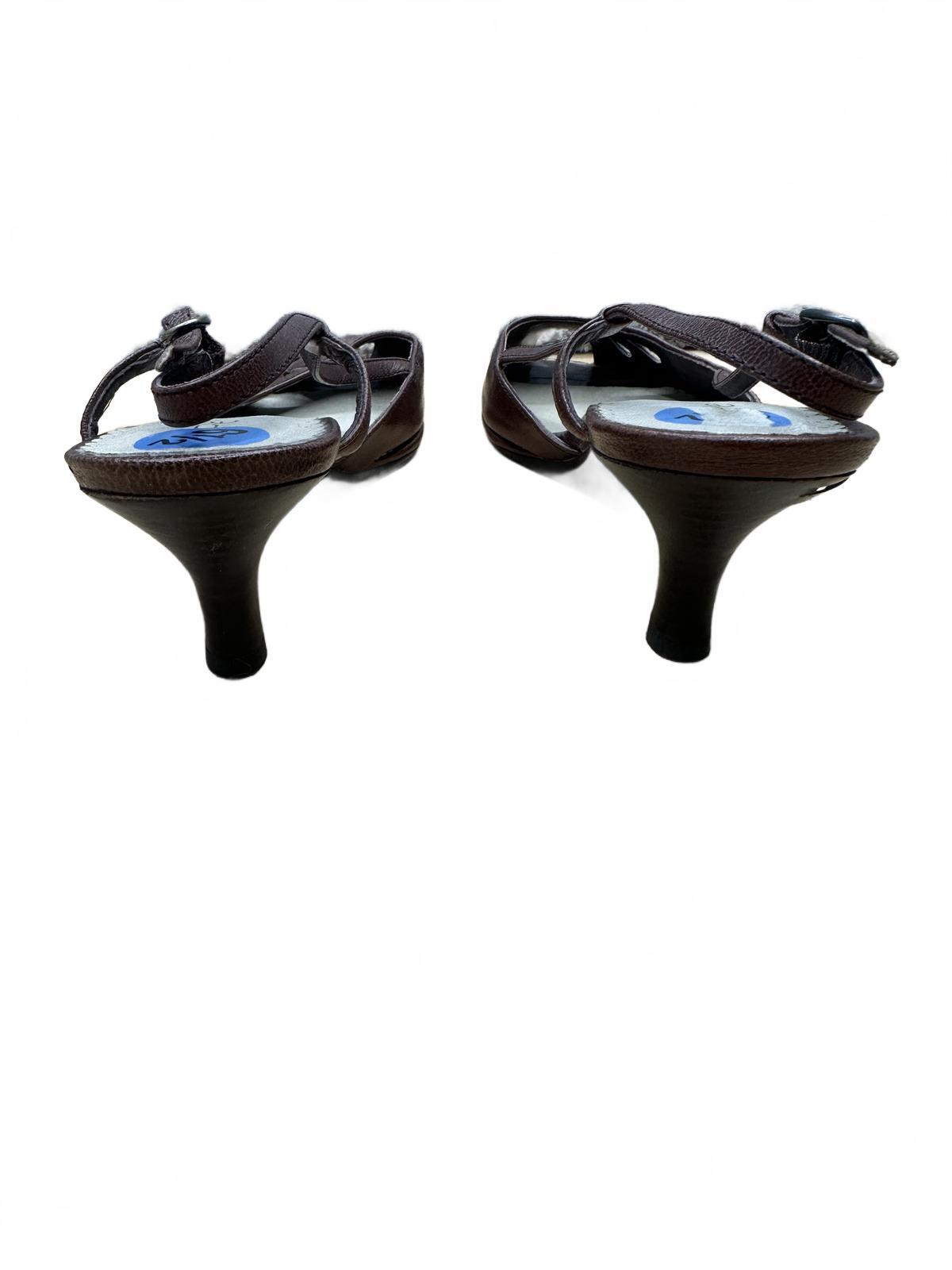 Perlina Brown Slingback Heels Vintage Retro Classic Pumps