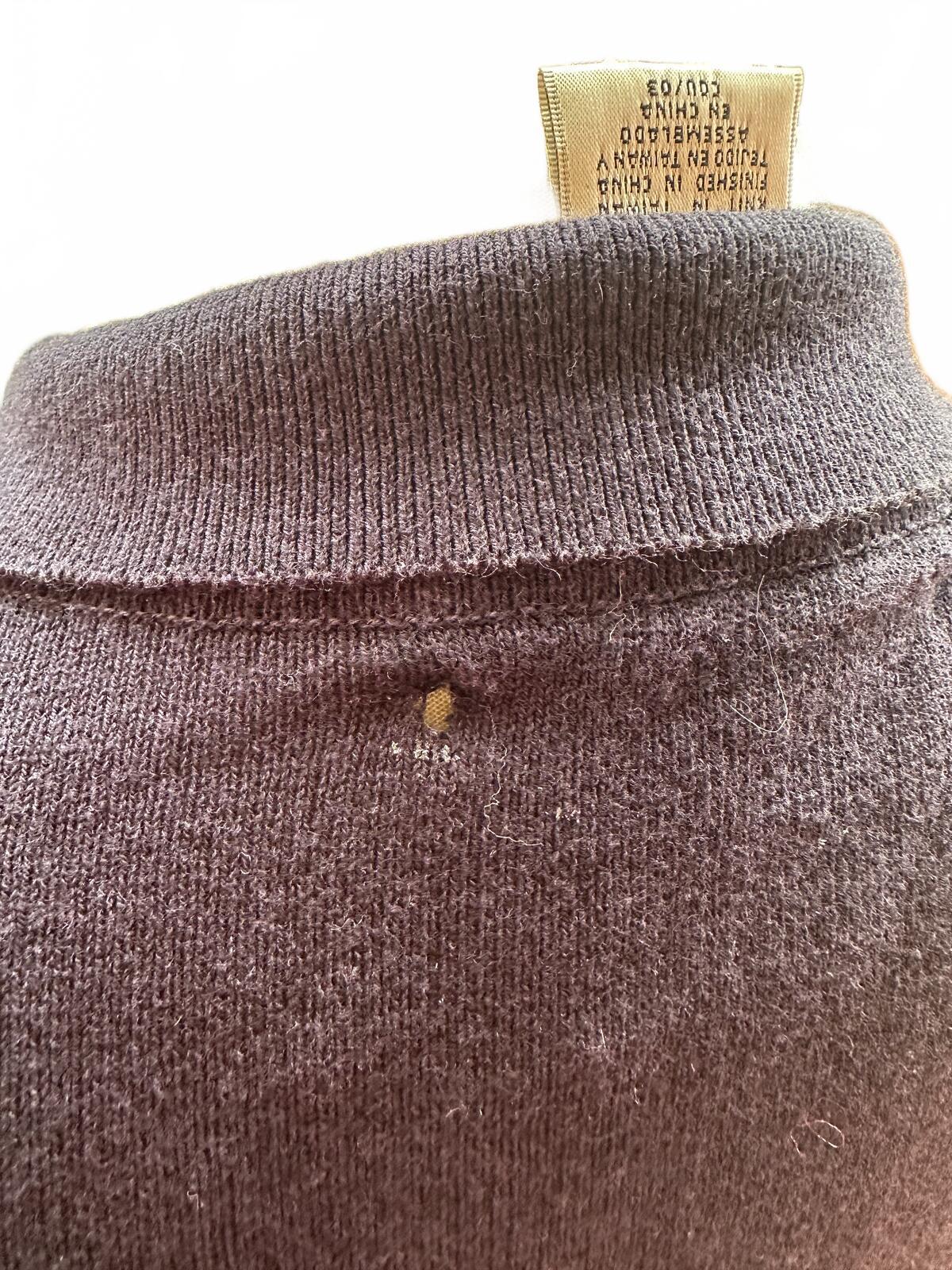 Evan Picone Navy Button Front Cardigan Sweater with Pintuck Detail and Collared