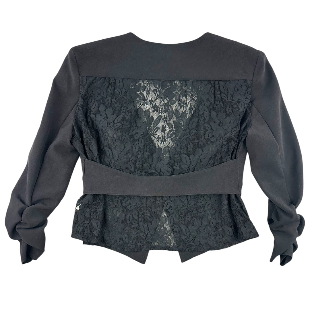 Iz Byer Black Lace Back Blazer