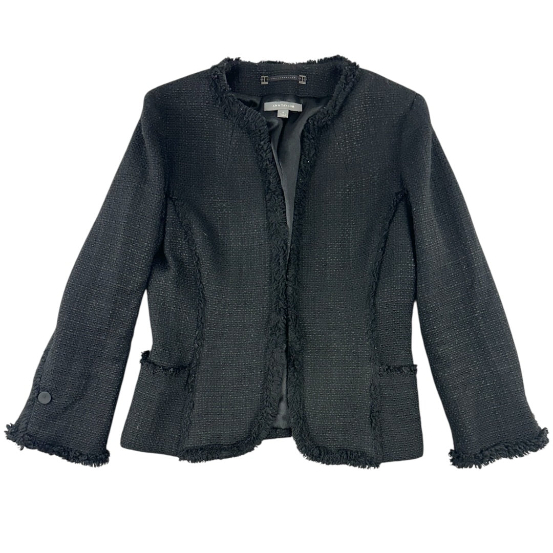 Ann Taylor Black Tweed Blazer Jacket