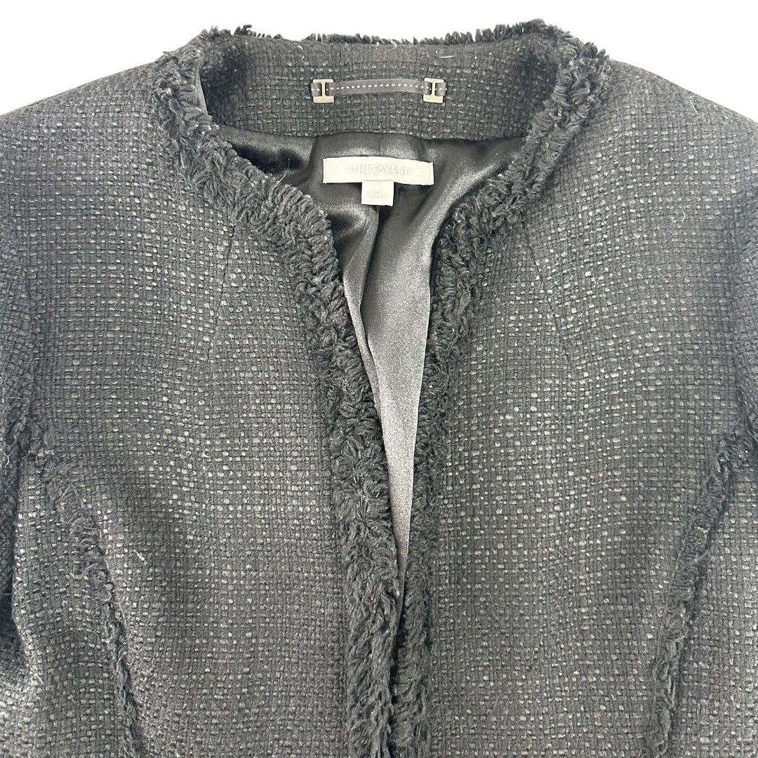 Ann Taylor Black Tweed Blazer Jacket