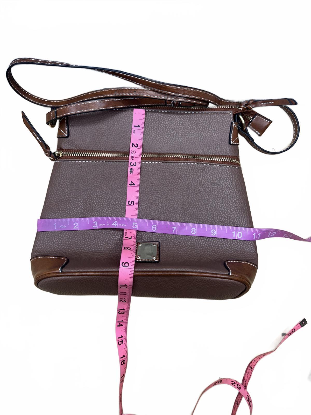Vintage Inspired Brown Crossbody Bag with Tan Accents