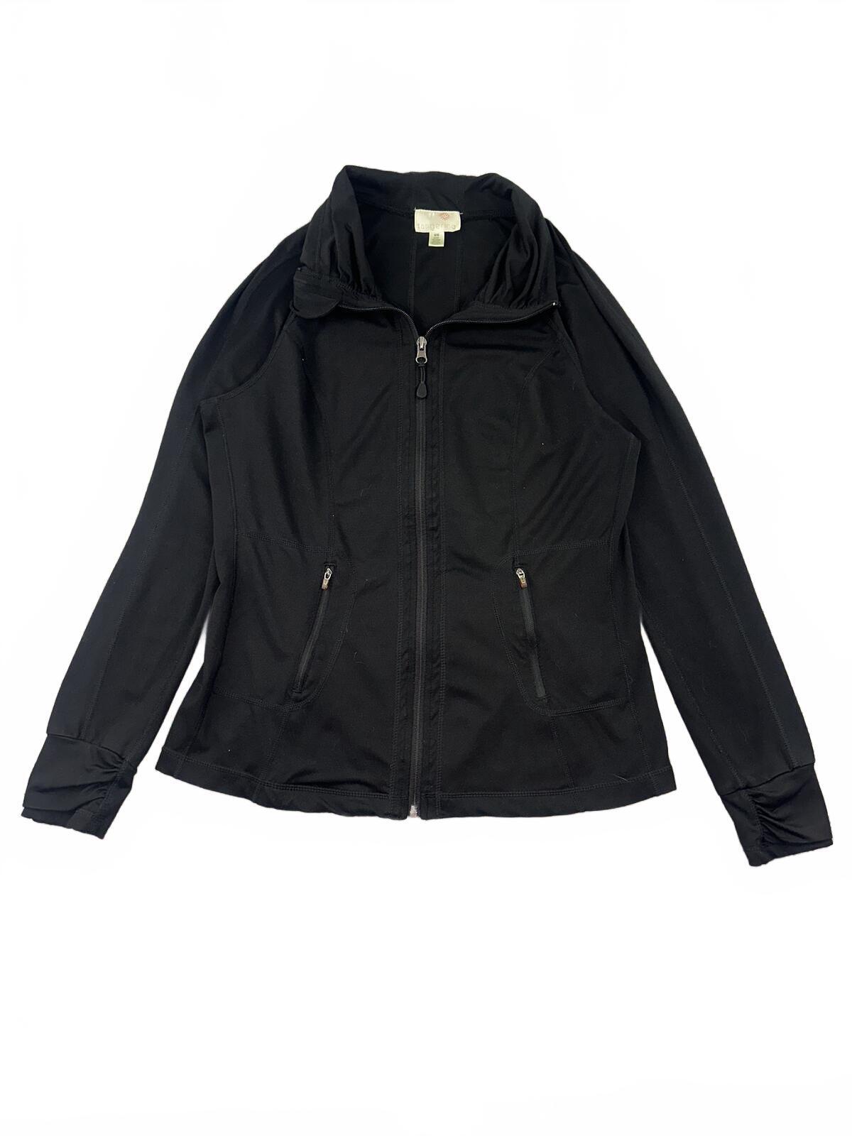 Tangerine Black Zip Front Athletic Jacket