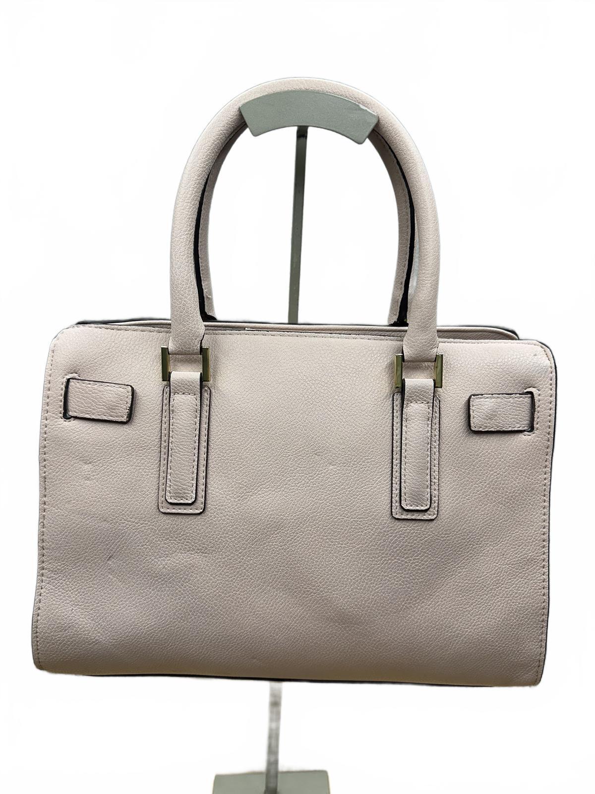 Mauve Faux Leather Satchel Bag Classic Minimalist Office Casual