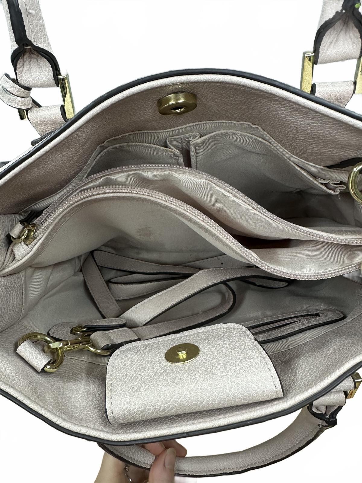 Mauve Faux Leather Satchel Bag Classic Minimalist Office Casual