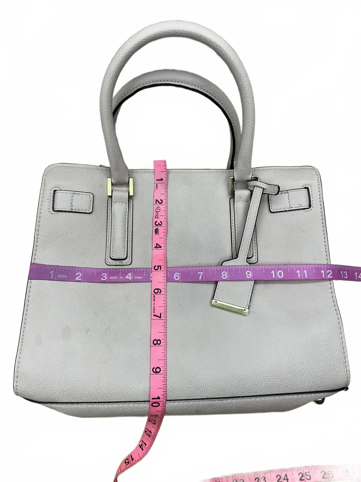 Mauve Faux Leather Satchel Bag Classic Minimalist Office Casual
