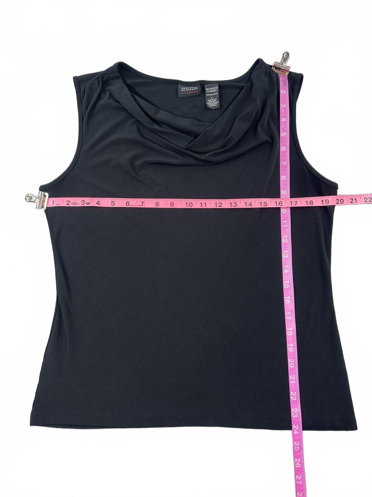 New York & Company Black Cowl Neck Sleeveless Stretch Top