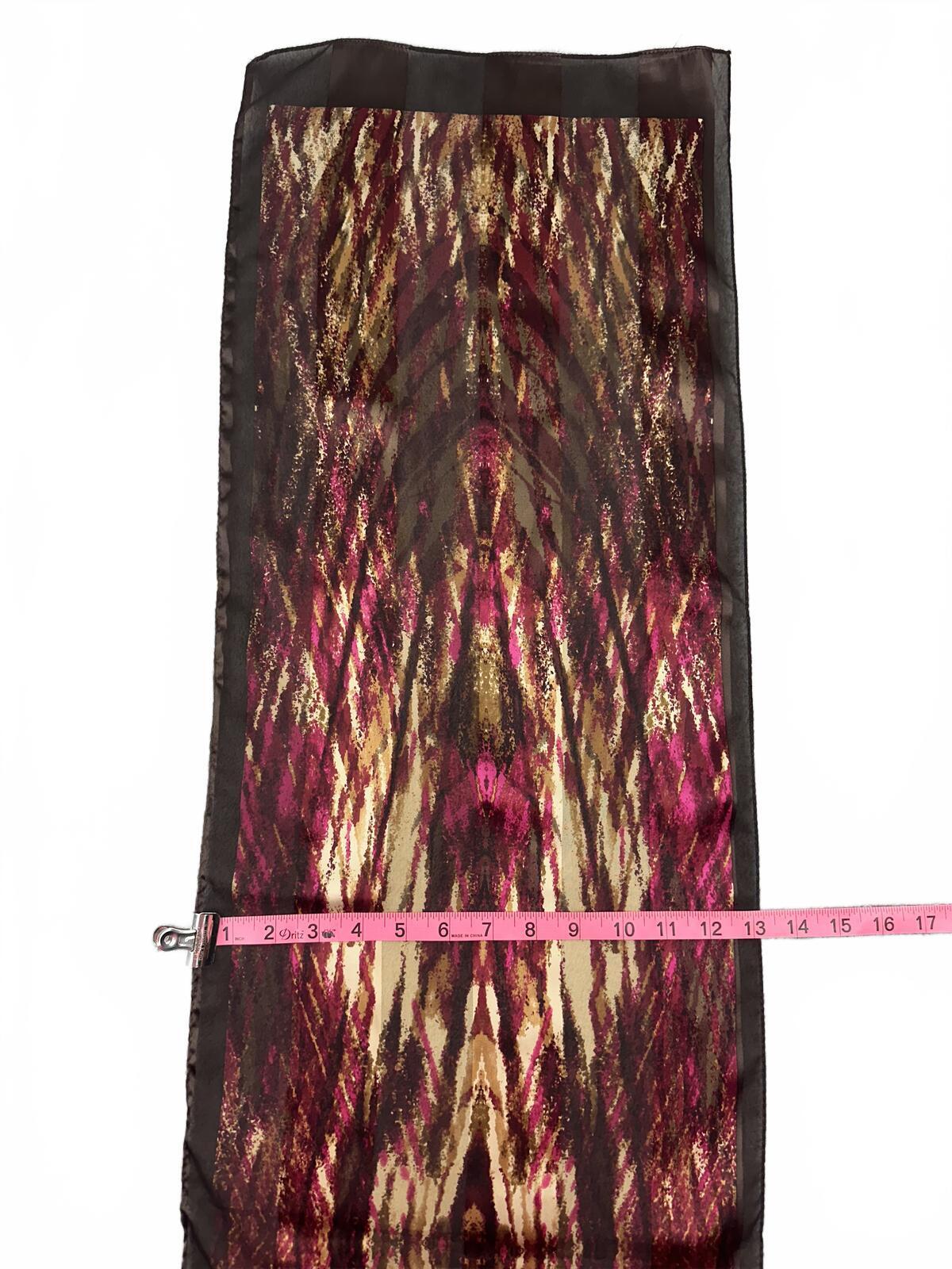 Metallic Abstract Scarf Wrap in Burgundy Gold and Black