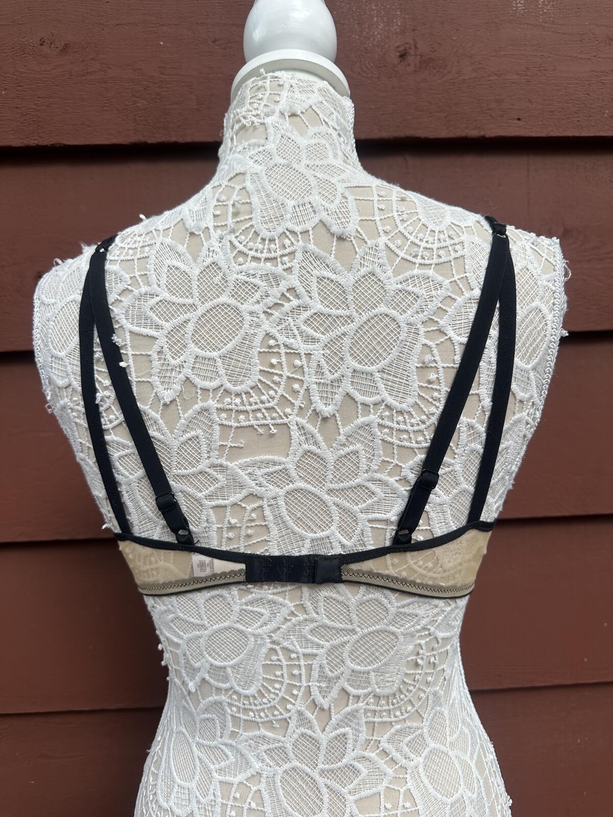 Cosabella Black and Nude Lace Bralette Y2K Coquette Feminine Sheer Floral