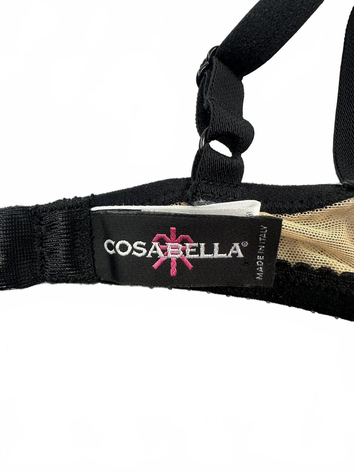 Cosabella Black and Nude Lace Bralette Y2K Coquette Feminine Sheer Floral
