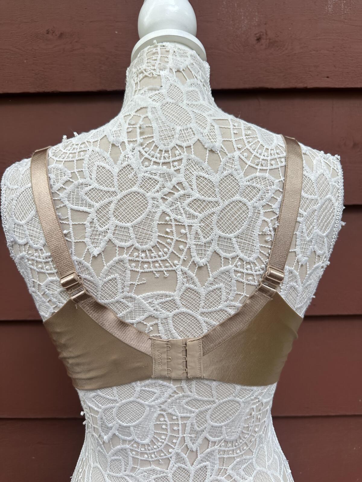 Soma Beige Lace Full Coverage Underwire Bra Size 36D Y2K Fairycore Feminine