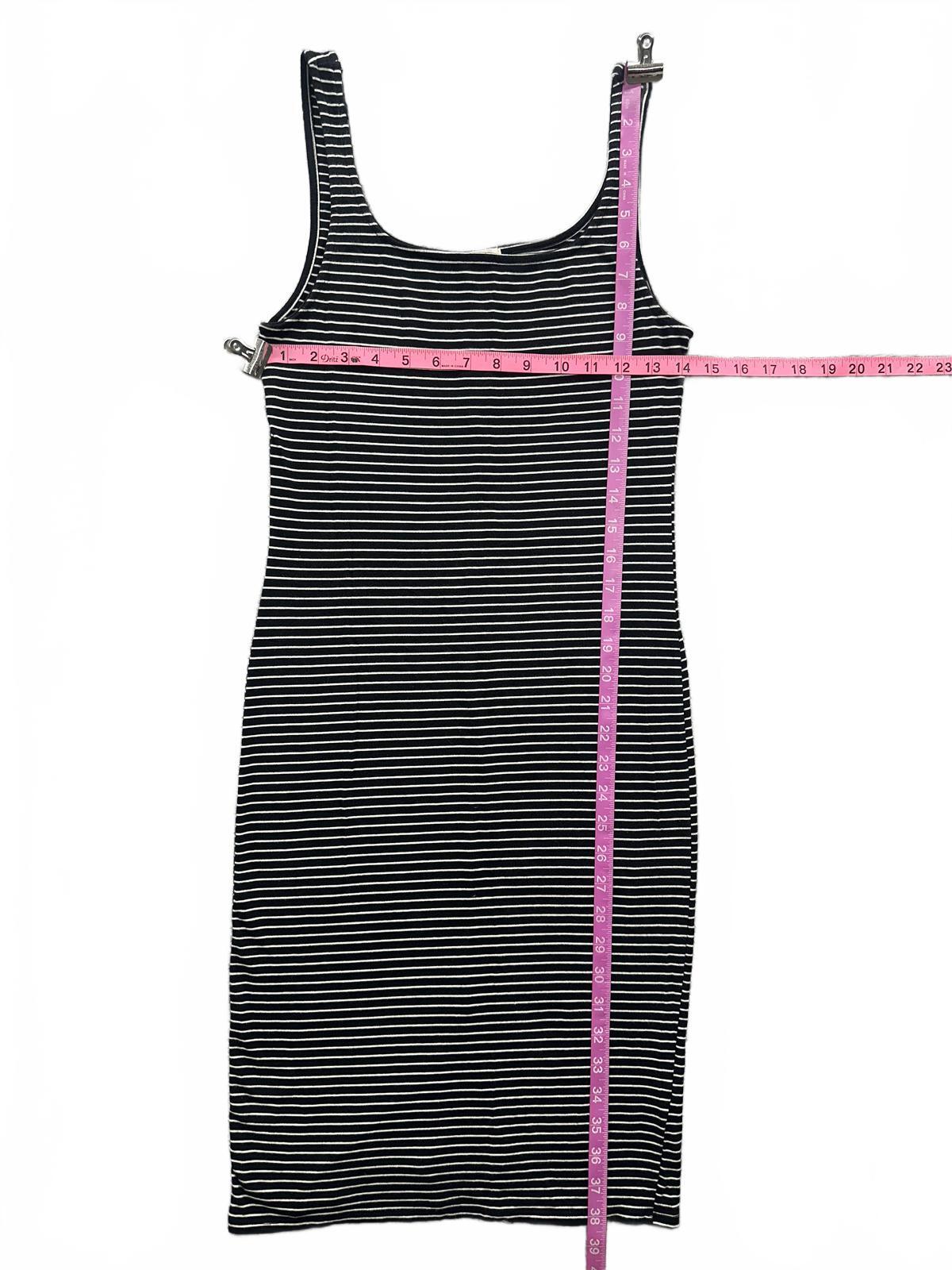 Heart & Hips Black and White Striped Sleeveless Bodycon Dress