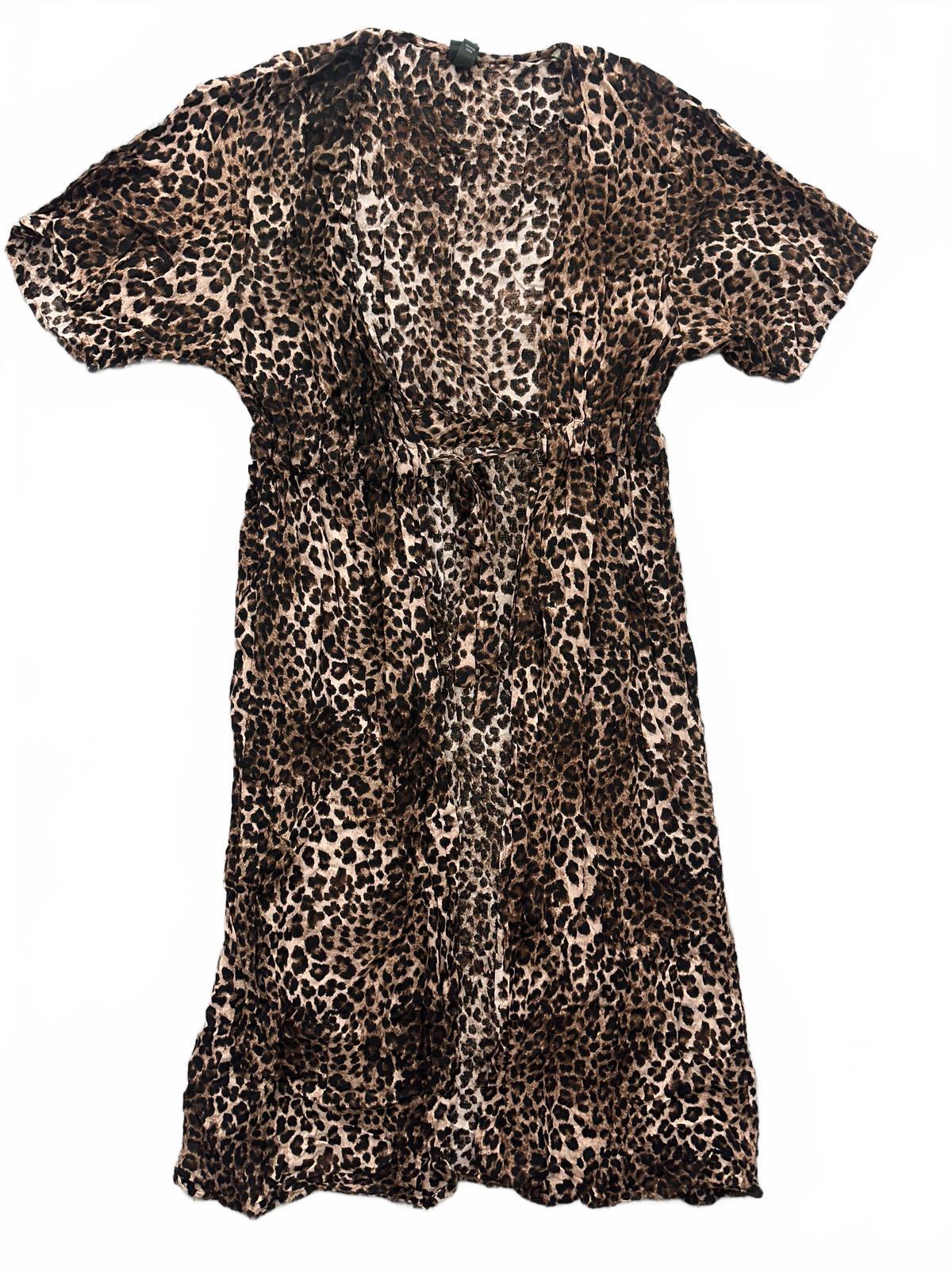 Wild Fable Leopard Print Tie Waist Dress Contemporary Bohemian