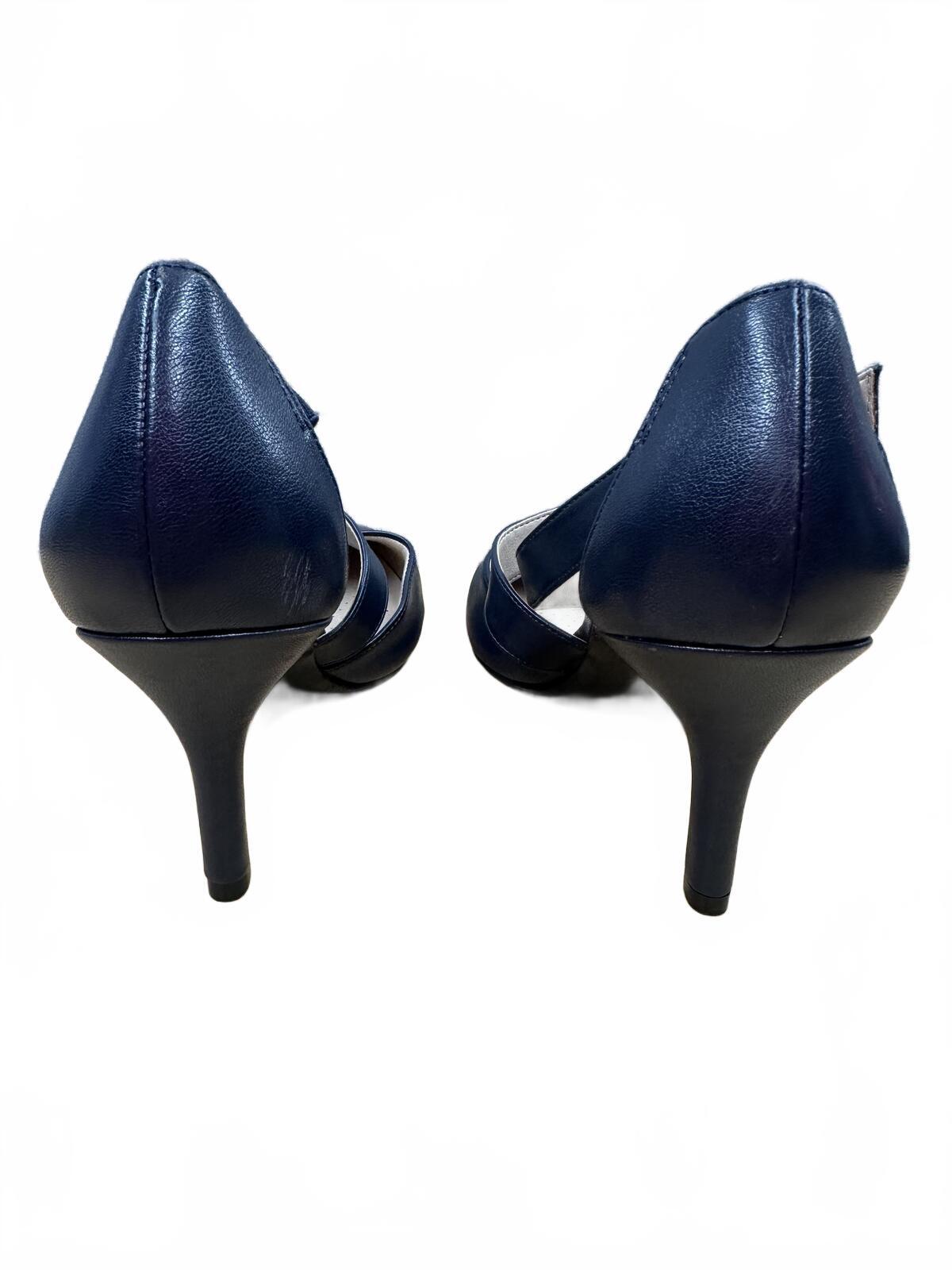 LifeStride Navy Blue Pointed Toe Slingback Heels with Mary Jane Strap Y2K Glam