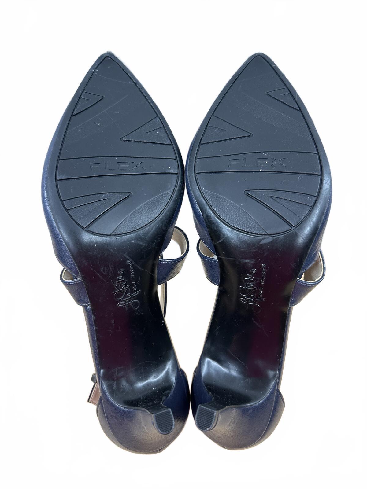 LifeStride Navy Blue Pointed Toe Slingback Heels with Mary Jane Strap Y2K Glam