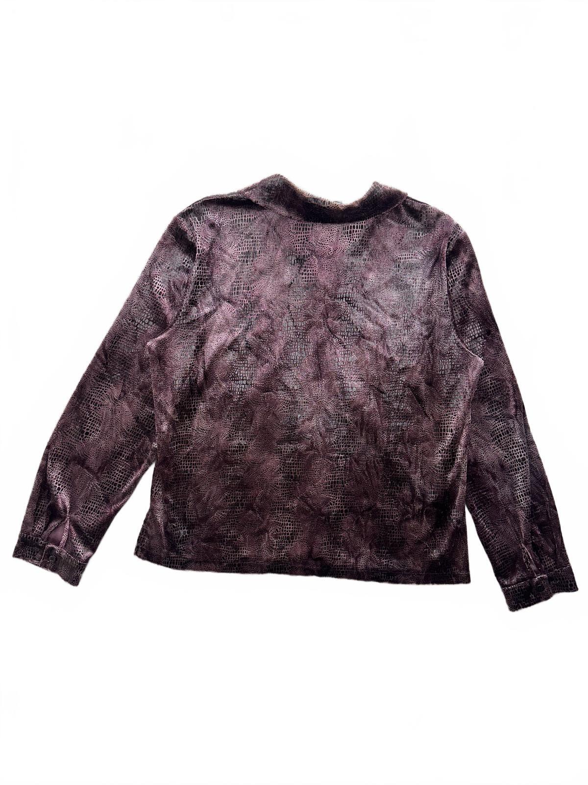Carole Little Vintage Purple Patterned Button Up Blouse