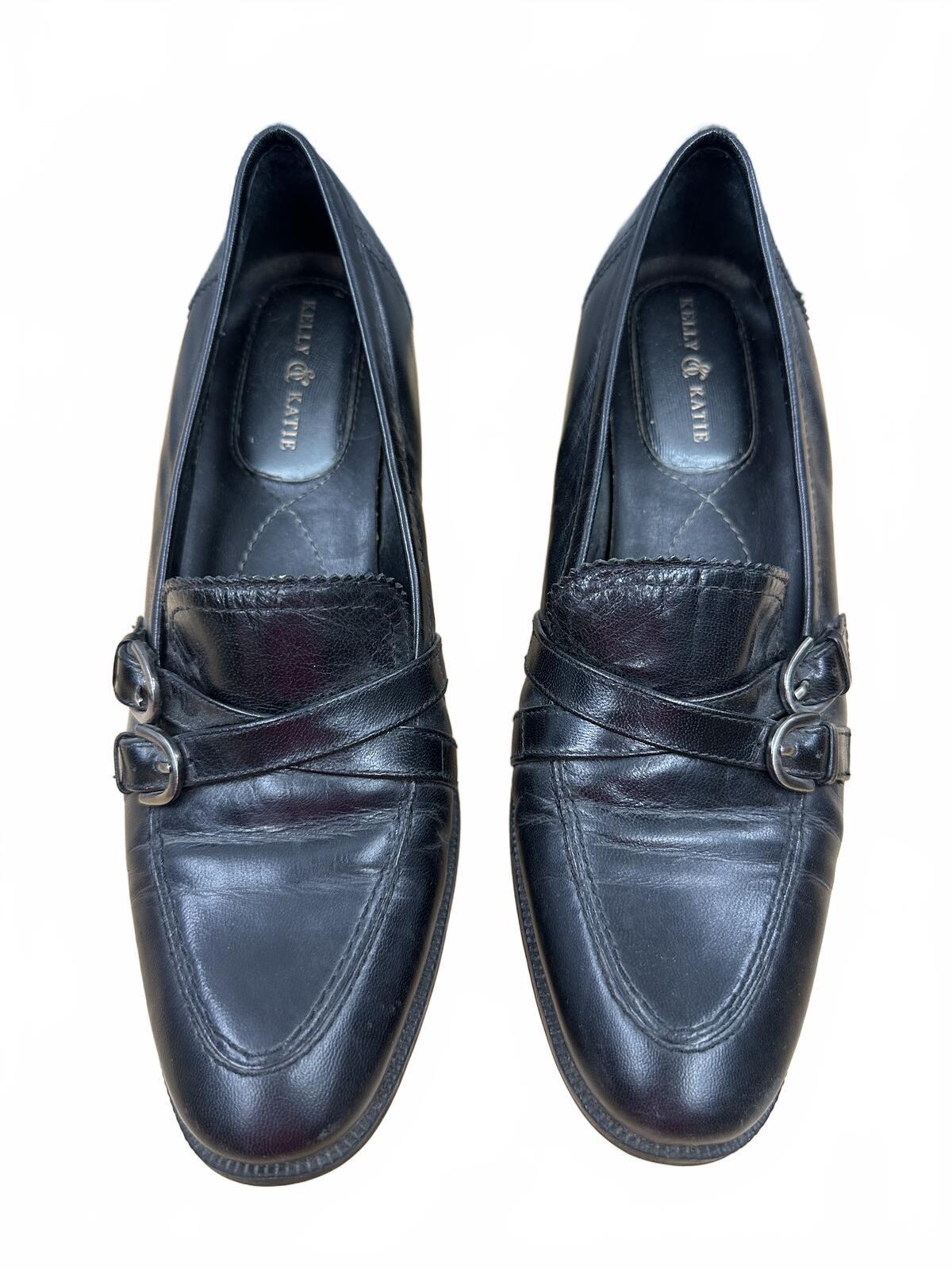 Kelly & Katie Black Platform Heeled Loafer Pumps Y2K Office Style with Chunky