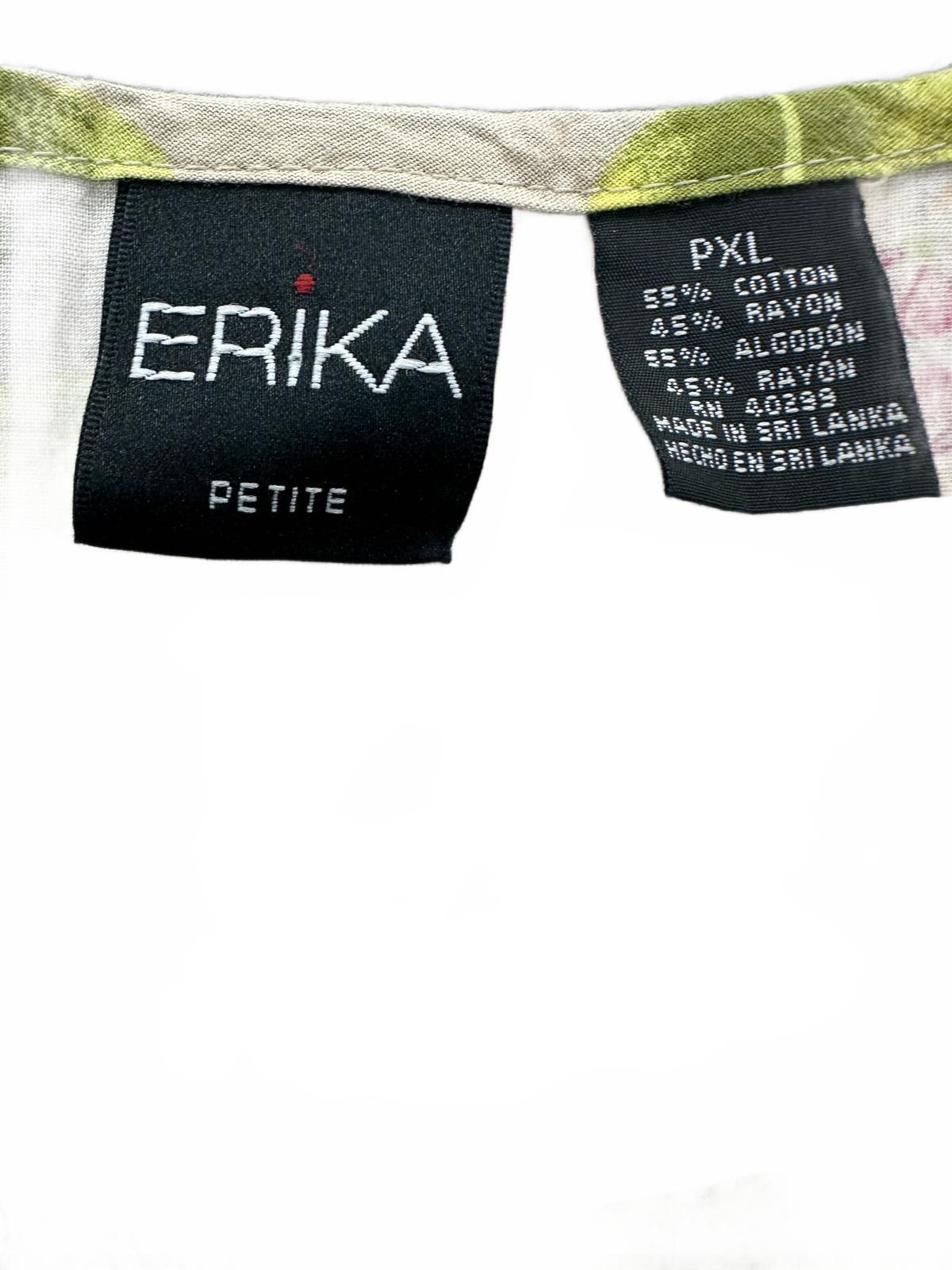 Erika Petite Floral Smocked Tank Top Cream Pink Lightweight Summer