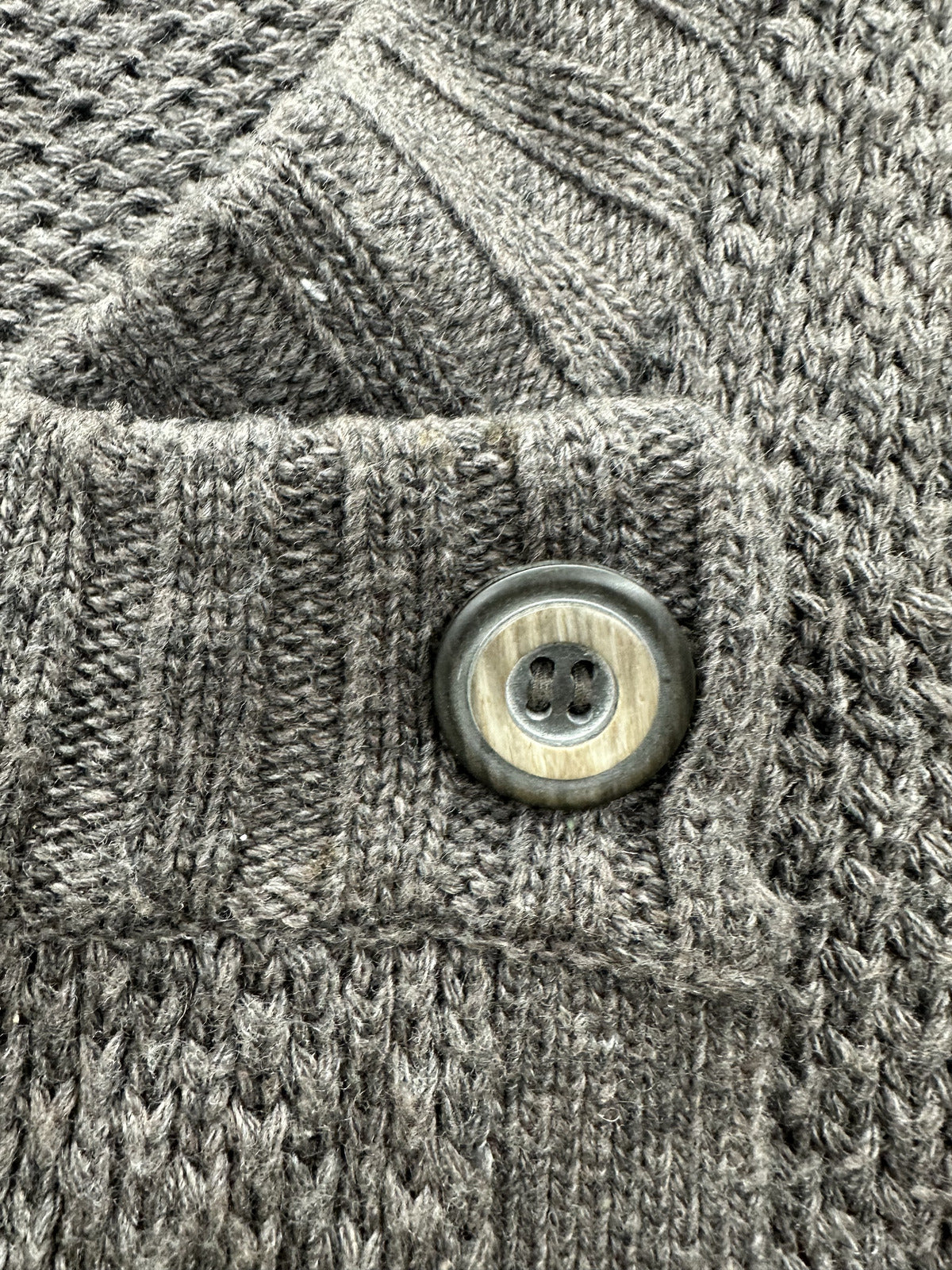 Cozy Chunky Textured Knit Cropped Sweater with Button Detail Brown