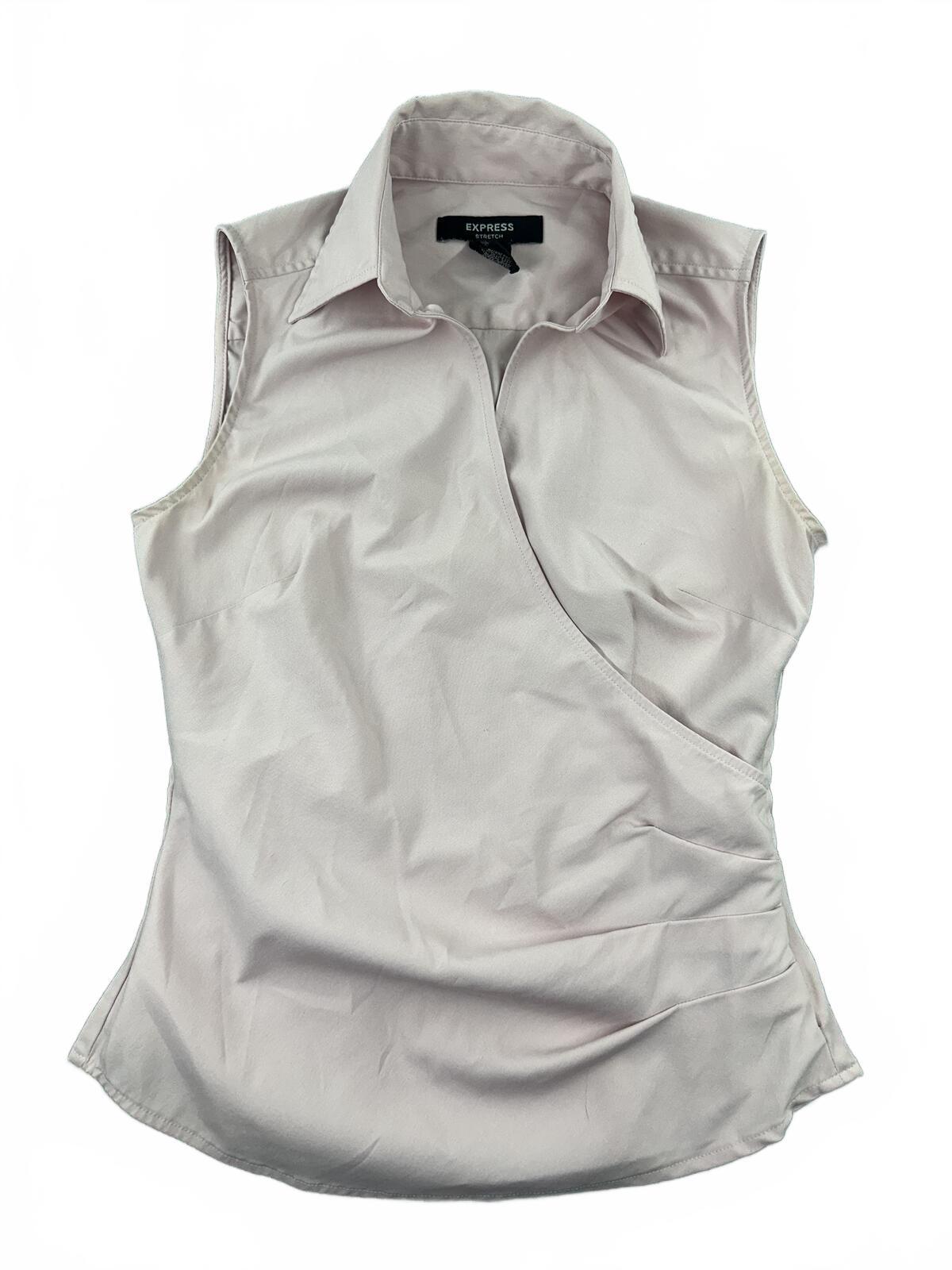 Express Stretch Sleeveless Wrap Blouse Y2K Fairycore Minimalist