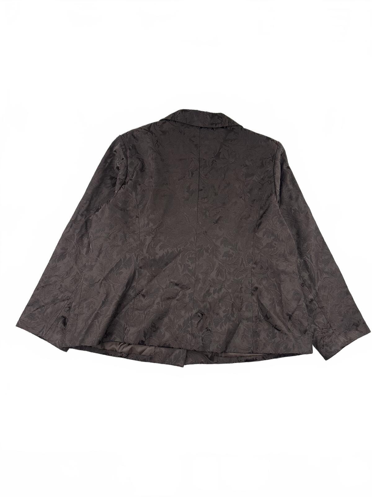 George Dark Brown Floral Jacquard Blazer Jacket Y2K Dark Academia