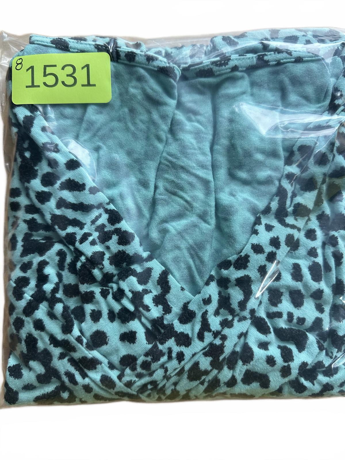 212 Collection Y2K Sleeveless Top Mint Black Spotted Draped Neckline