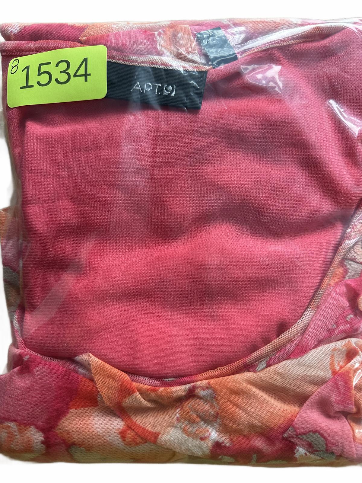 APT. 9 Floral Ruffle Top Pink Orange Spring Summer Feminine Casual Blouse