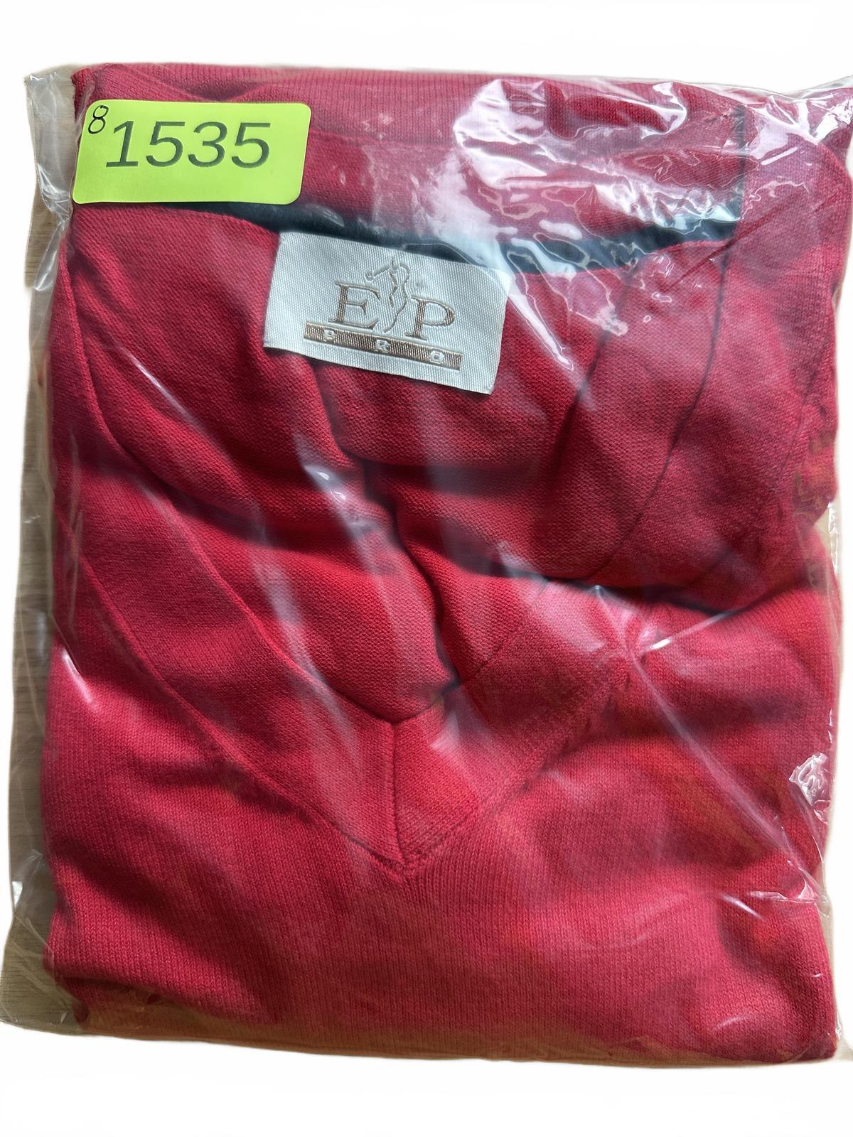 E P Pro Red V Neck Sweater Lightweight Knit Sporty Preppy