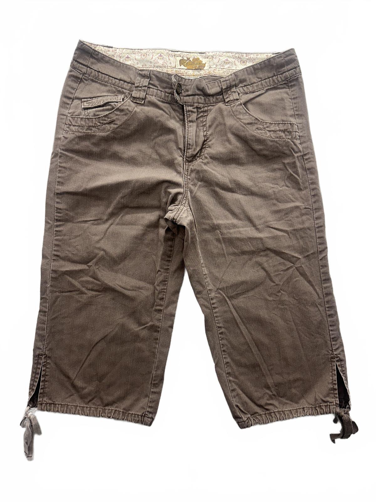 Z. Cavaricci Brown Capri Cargo Pants with Tie Details Cropped Pants