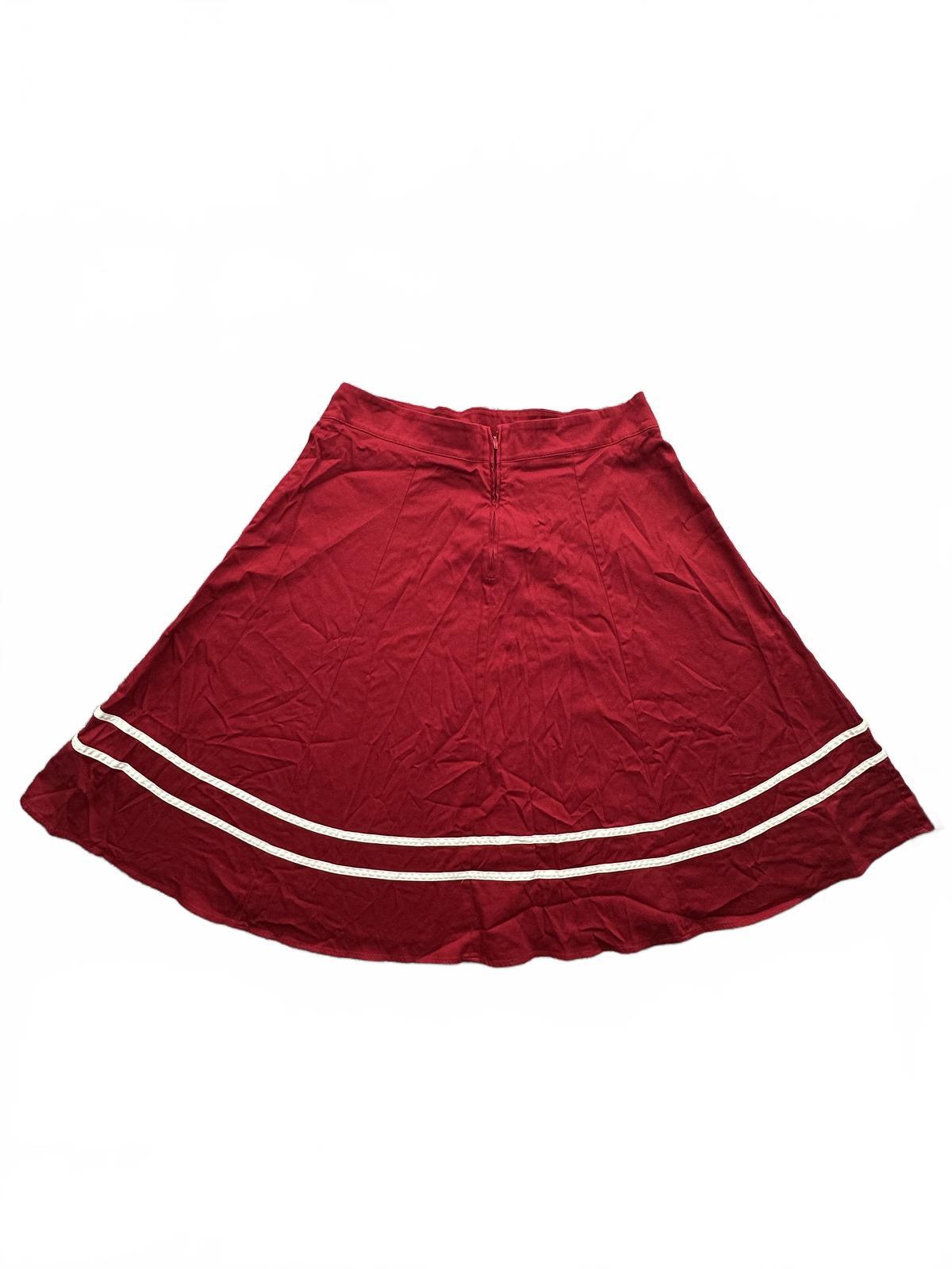 Torrid Vintage Inspired Red A Line Skirt with Nautical White Button and Stripe