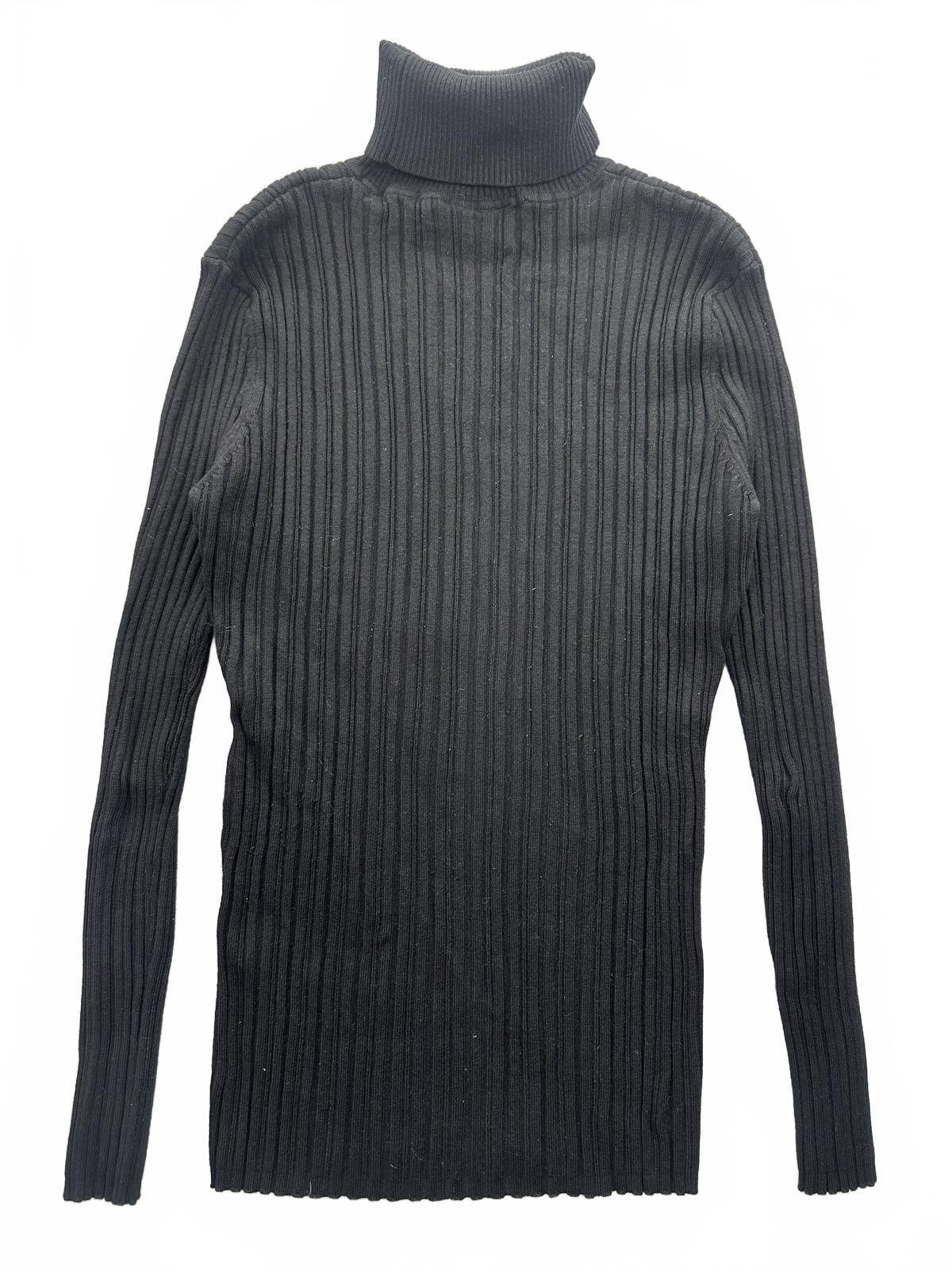 It's Our Time Black Ribbed Turtleneck Sweater Classic Minimalist Knitwear