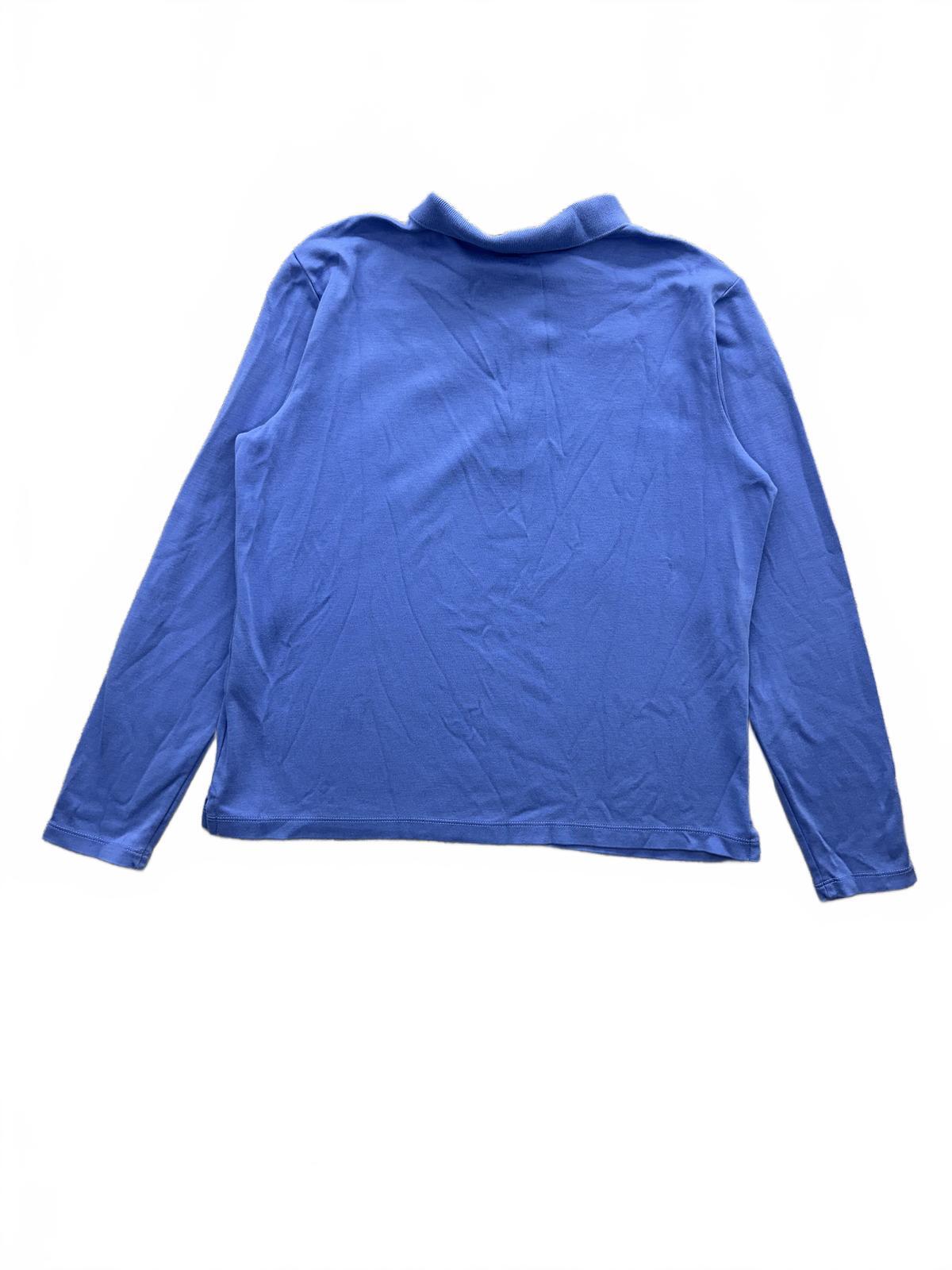 Lands' End Classic Blue Long Sleeve Polo Shirt