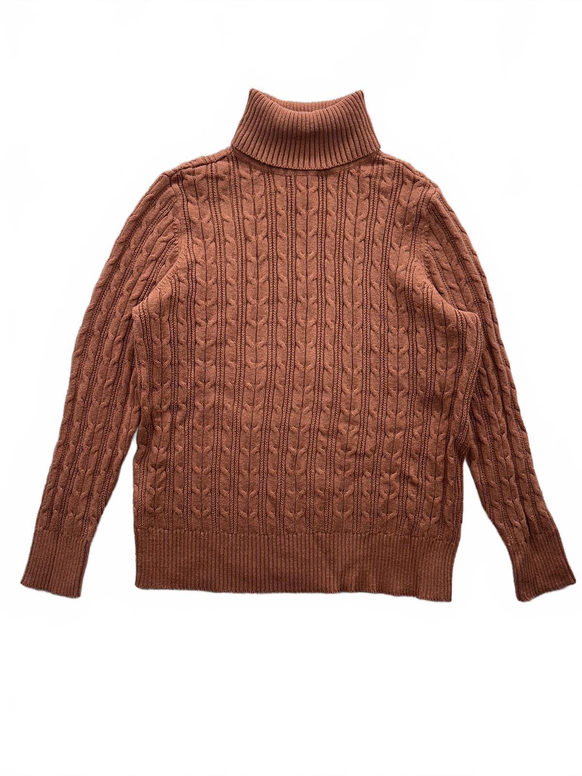 St. John's Bay Brown Cable Knit Turtleneck Sweater