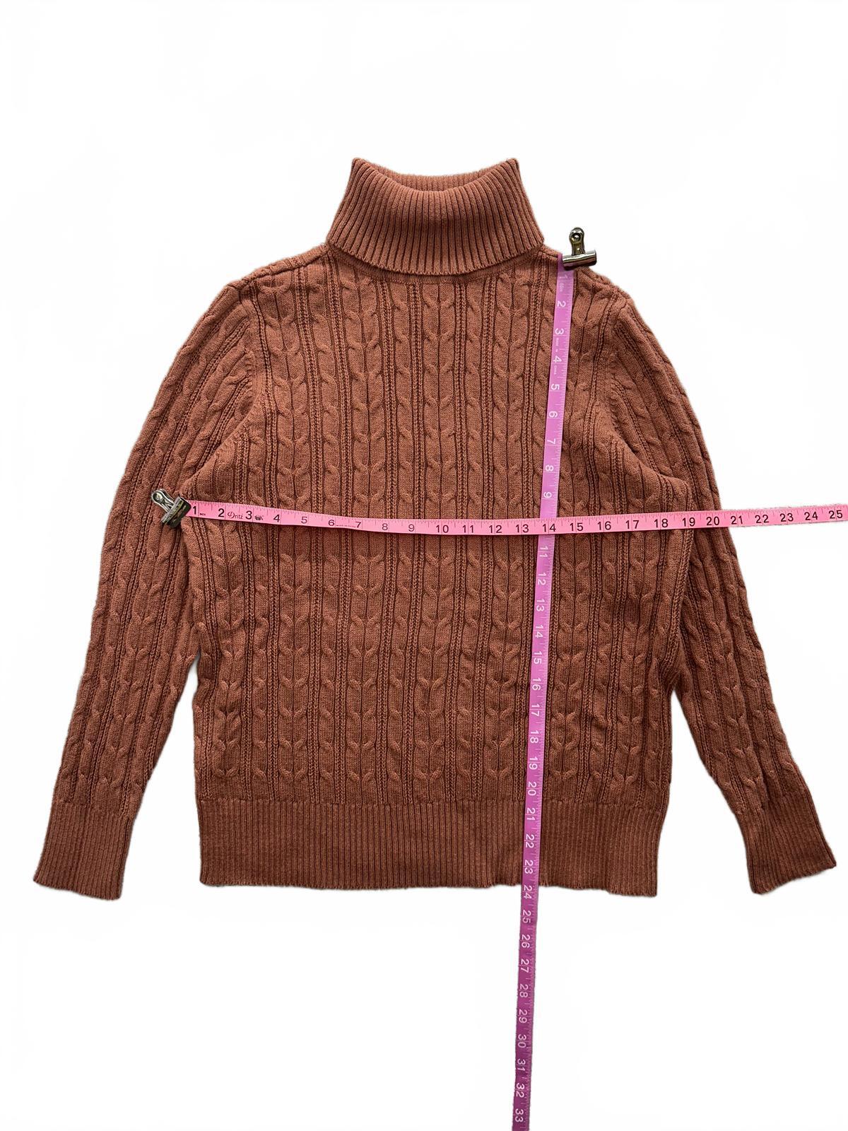 St. John's Bay Brown Cable Knit Turtleneck Sweater