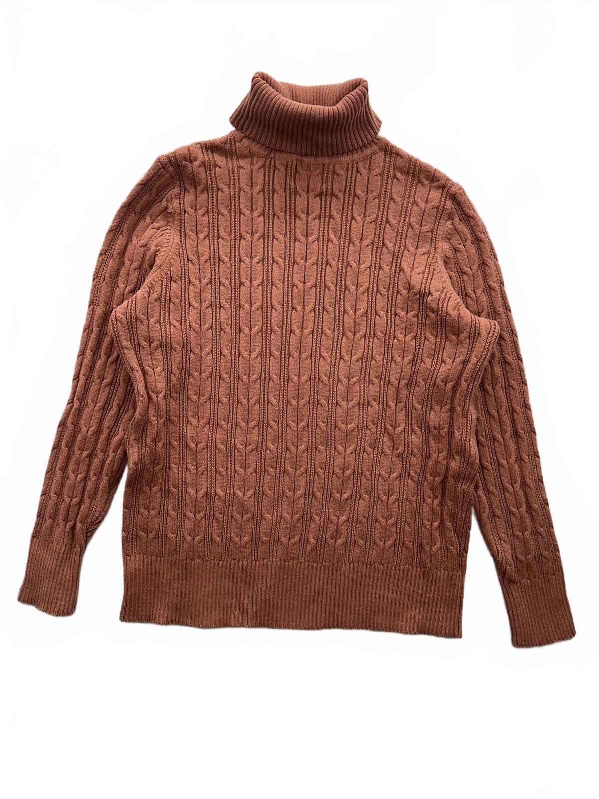 St. John's Bay Brown Cable Knit Turtleneck Sweater