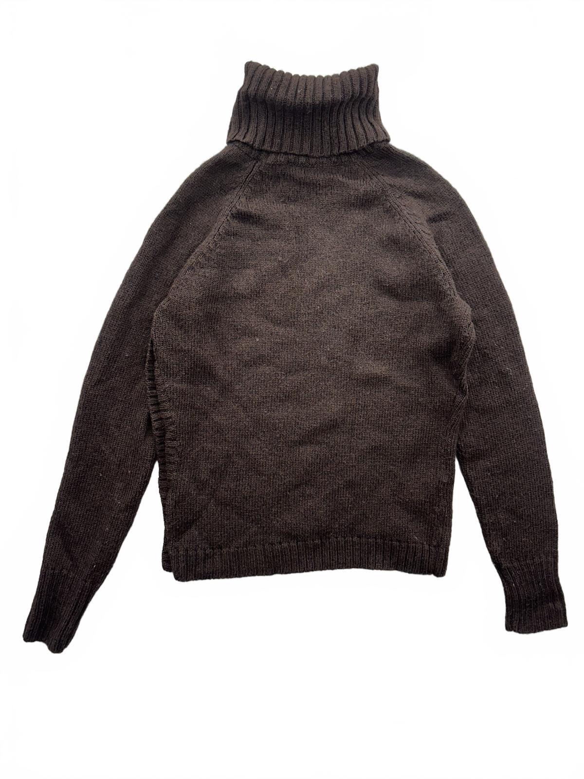The Limited Brown Turtleneck Sweater with Side Button Detail