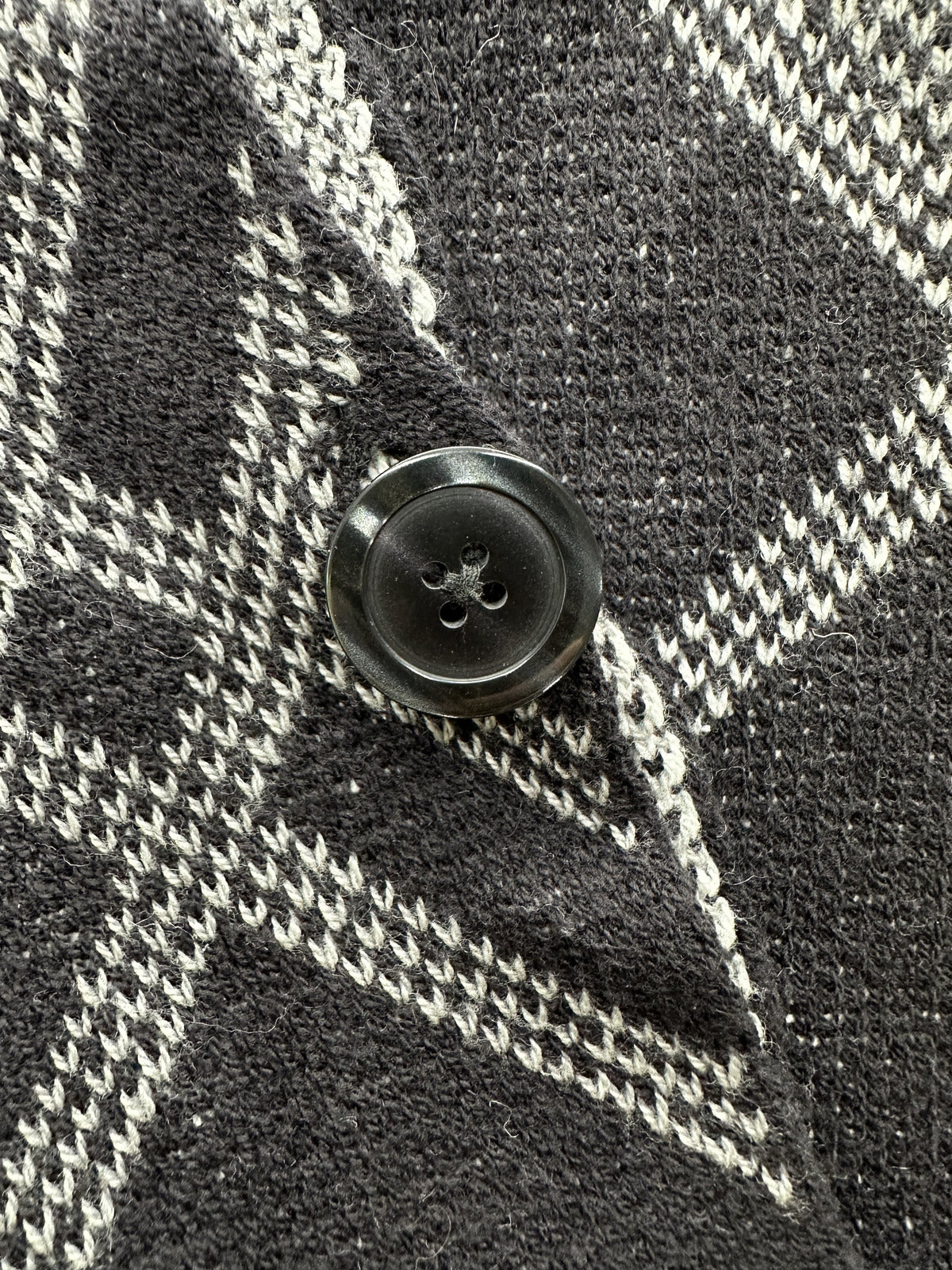 Croft & Barrow Black and Gray Plaid Poncho Cape Sweater with Faux Leather Toggle