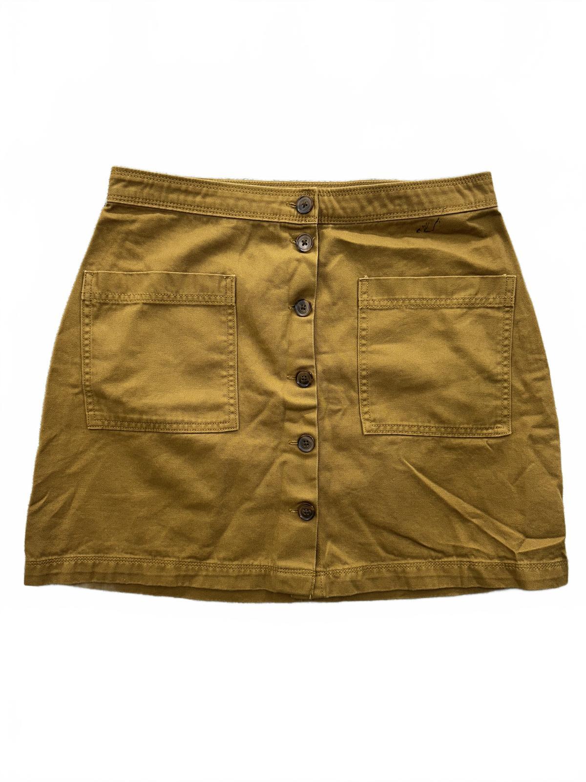 Old Navy Mustard Button Front Mini Skirt with Patch Pockets