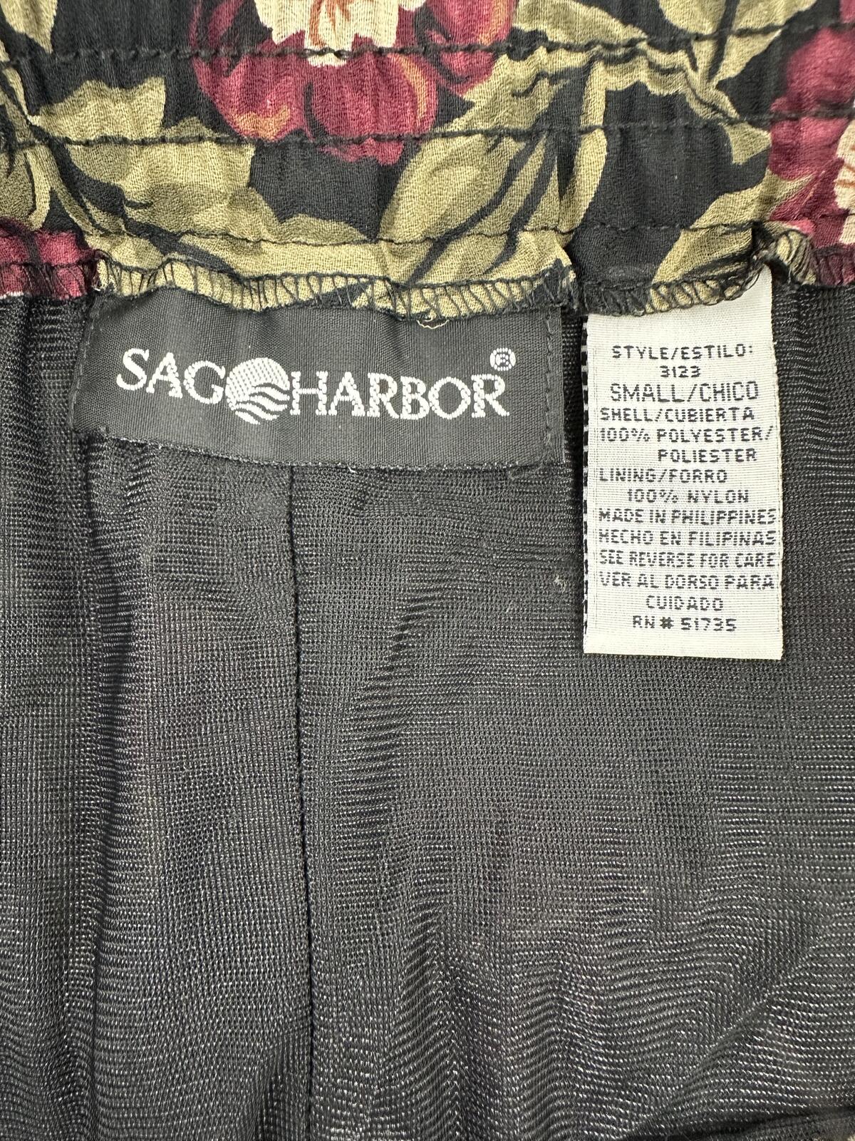 Sag Harbor Floral Midi Skirt Boho Vintage Inspired Dark Background Burgundy Blue
