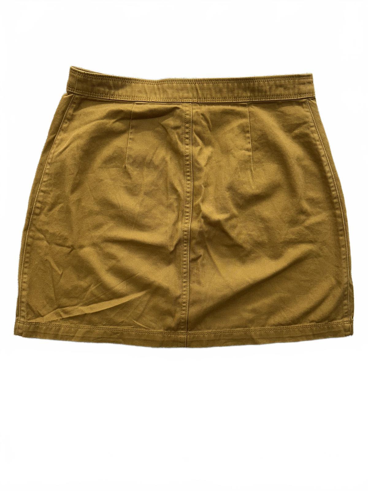 Old Navy Mustard Button Front Mini Skirt with Patch Pockets
