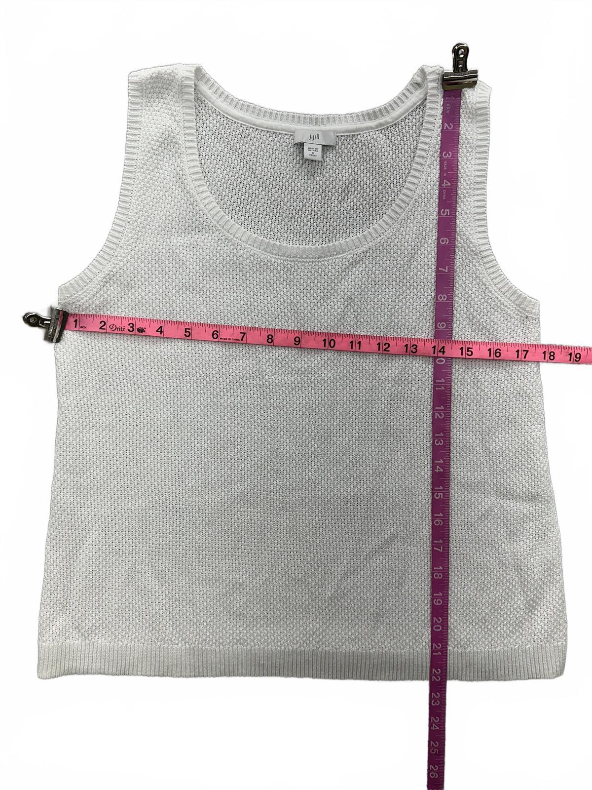 J Jill White Knit Tank Top Classic Scoop Neck Lightweight