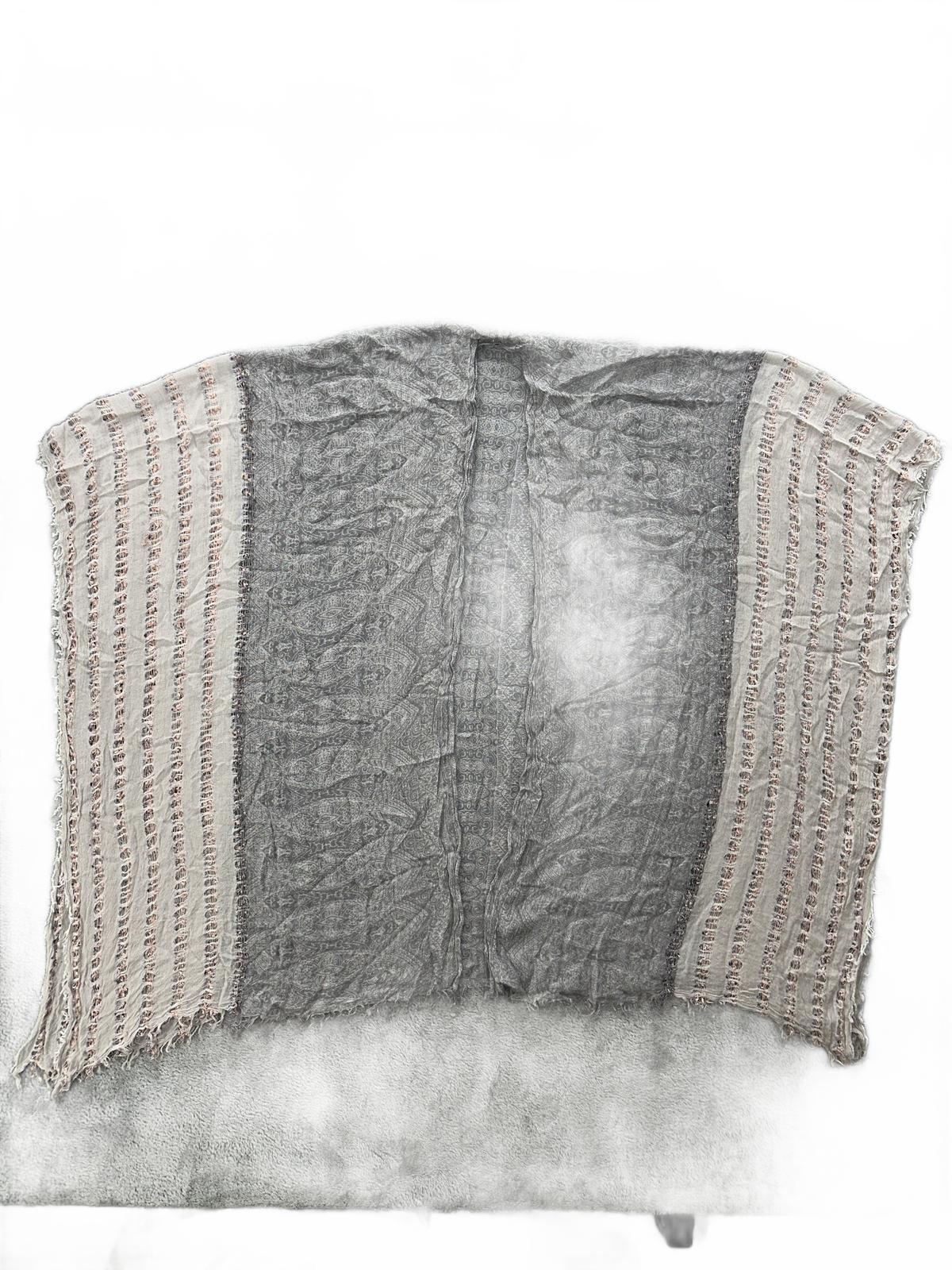Maurices Boho Chic Open Front Kimono Wrap Gray Poncho