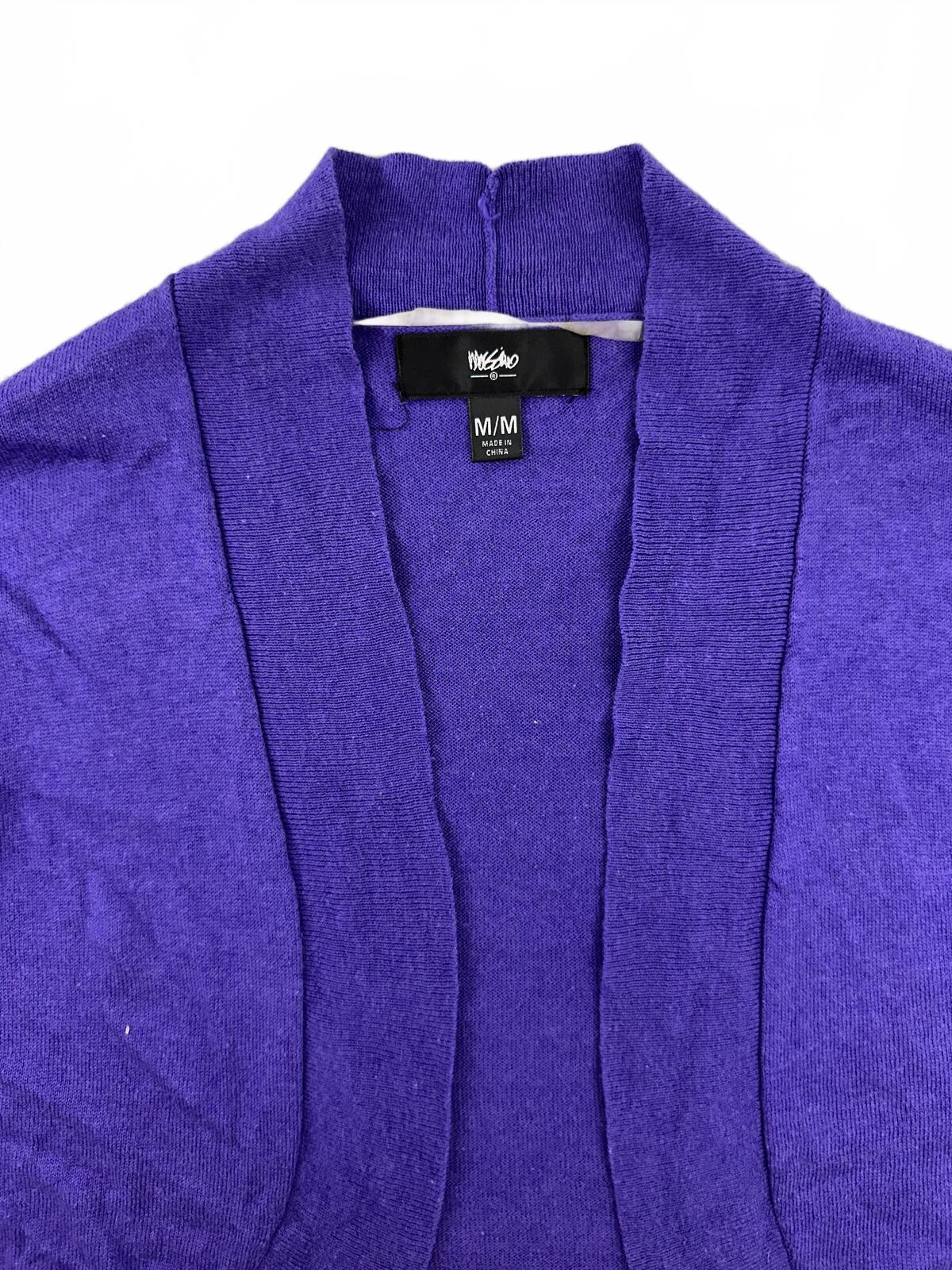 Mossimo Purple Cropped Open Front Cardigan Y2K Fairycore Lightweight Knit Shrug