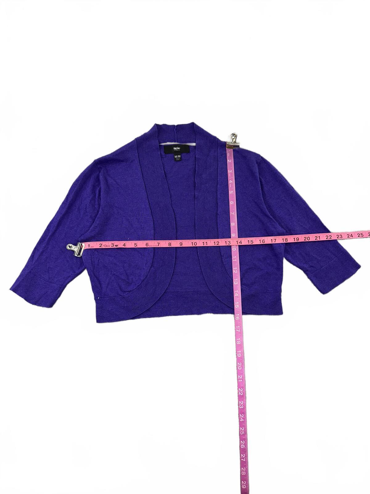Mossimo Purple Cropped Open Front Cardigan Y2K Fairycore Lightweight Knit Shrug