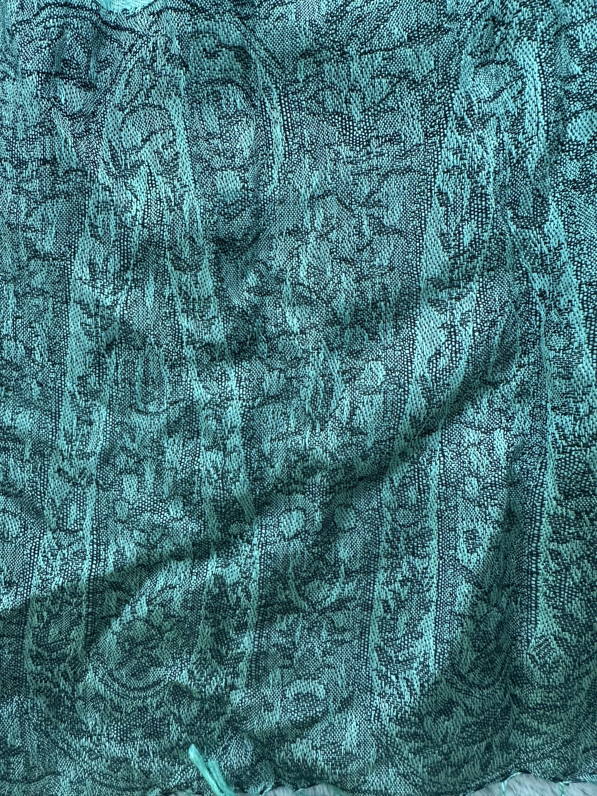 Boho Chic Ombre Paisley Shawl Scarf in Green