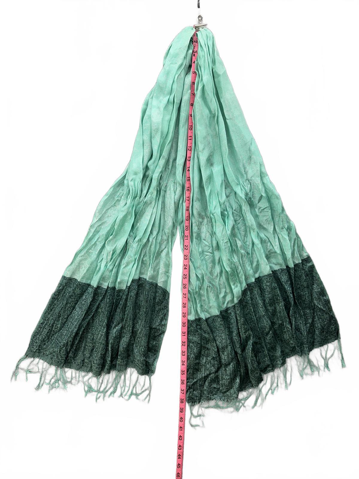 Boho Chic Ombre Paisley Shawl Scarf in Green